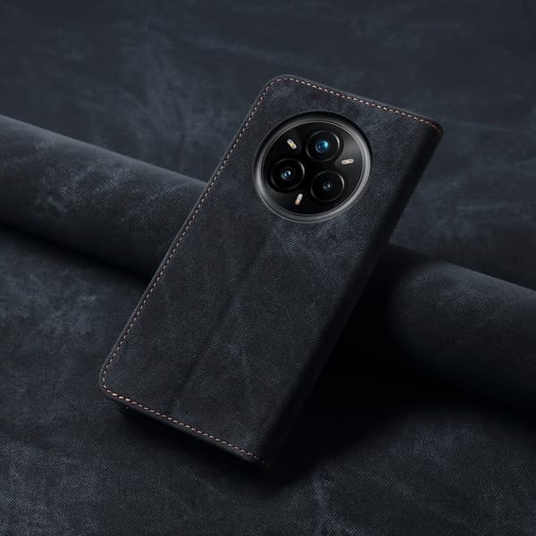 Jeans Realme 14 Pro 5G flip case - Musta