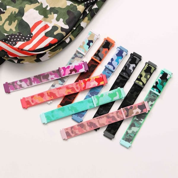 22mm Universal camouflage stil nylonw urrem - Sort