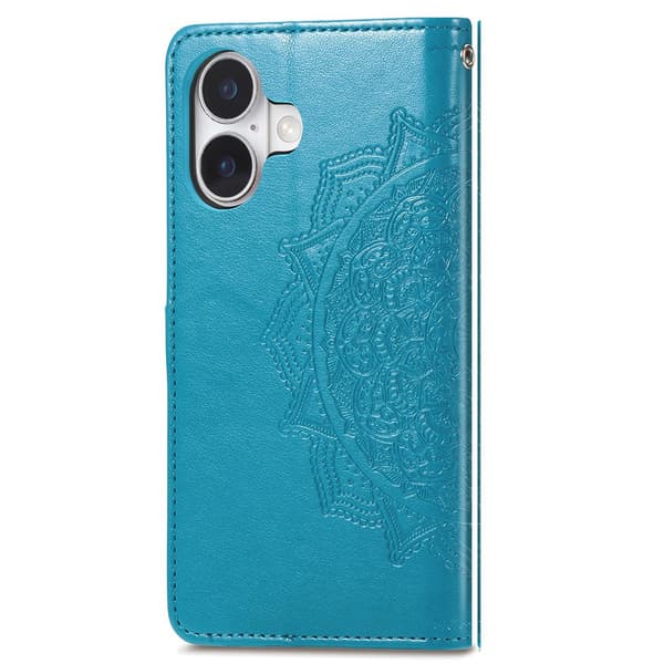 Mandala iPhone 17 læderetui - Blå