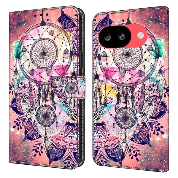 Plånboksfodral Google Pixel 10a mönstertryck stativ läderfodral med lock - Vindspel