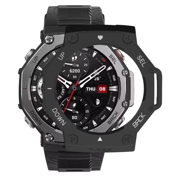 Huami Amazfit T-Rex 3 Watch Case Drop-Proof Hard PC Cover - Sort / Hvid