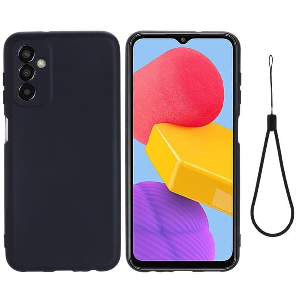 Matte Liquid silikone cover til Samsung Galaxy M13 4G - Sort