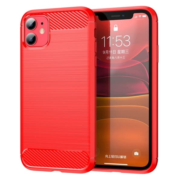 Carbon Flex Etui iPhone 11 - Rød
