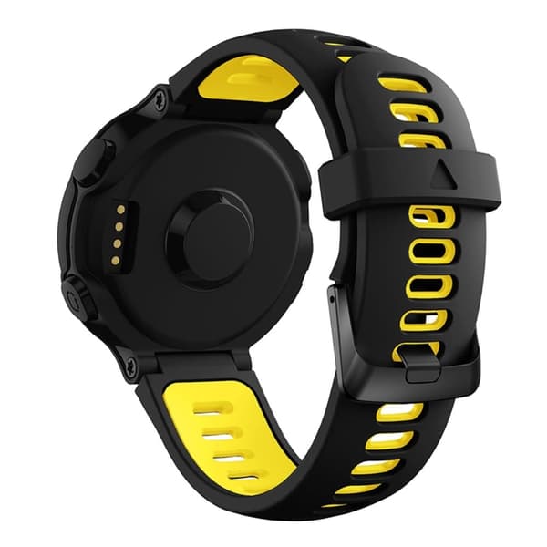 Silikoneurrem med sort spænde til Garmin Forerunner-ur - Sort / Gul