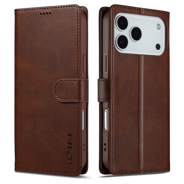LC.IMEEKE iPhone 17 Pro Max flip case - Ruskea