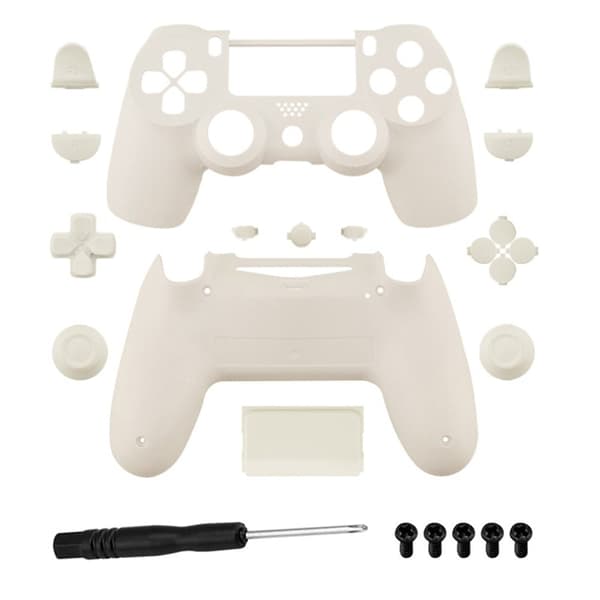 DATA FROG JDM-040 Sony PS4 Slim Game Console Plastic Protective Shell Button Deksel Set - Hvit