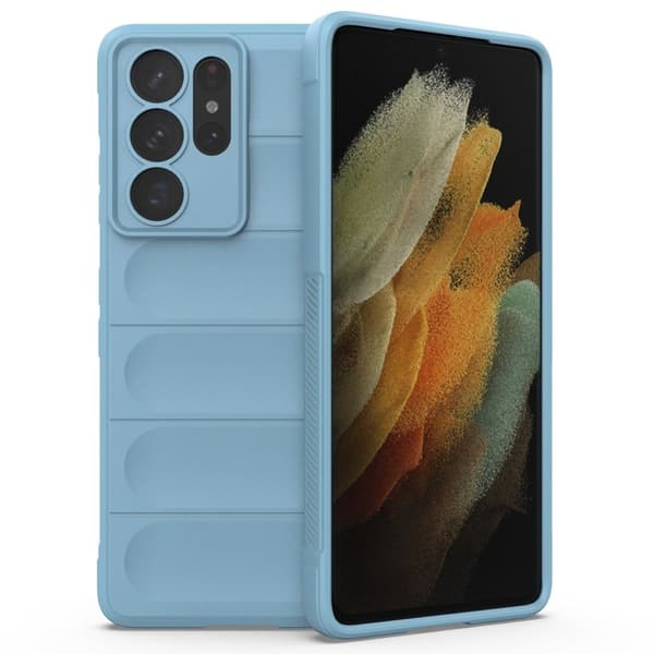 Blødt grebsformet cover til Samsung Galaxy S21 Ultra 5G - Blå