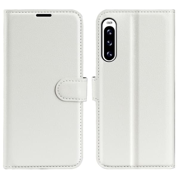 Klassisk Sony Xperia 10 V Flip Etui - Hvid