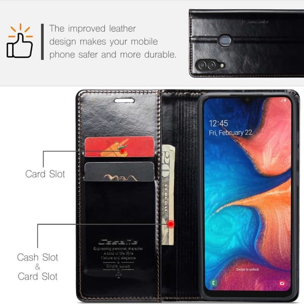 CaseMe Samsung Galaxy M10s / A20 / A30 Glat etui - Sort