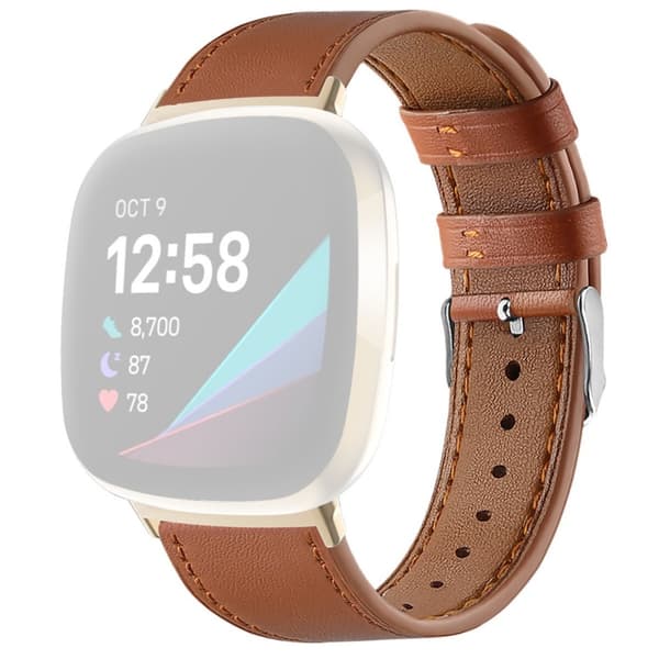 Aitoa nahkaa Fitbit Sense 2 / Versa 4 - Ruskea