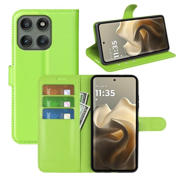 Classic Motorola Edge 60 Pro flip etui - Grønn