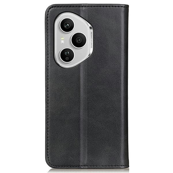 Honor 400 Pro flip etui i ægte læder med pung - Sort