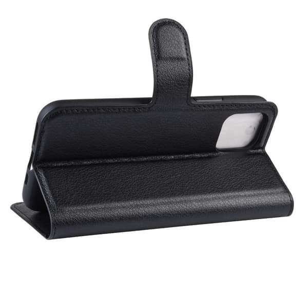 Alpha iPhone 11 læder flip etui - Sort