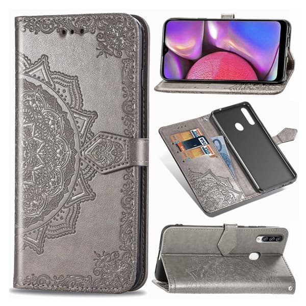 Mandala Samsung Galaxy A20s etui - Grå