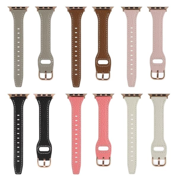 Apple Watch Series 8 (41mm) urrem i ægte læder - Sort
