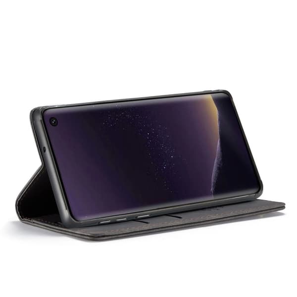 CASEME Samsung Galaxy S10e auto-absorberet læder flip etui - Sort