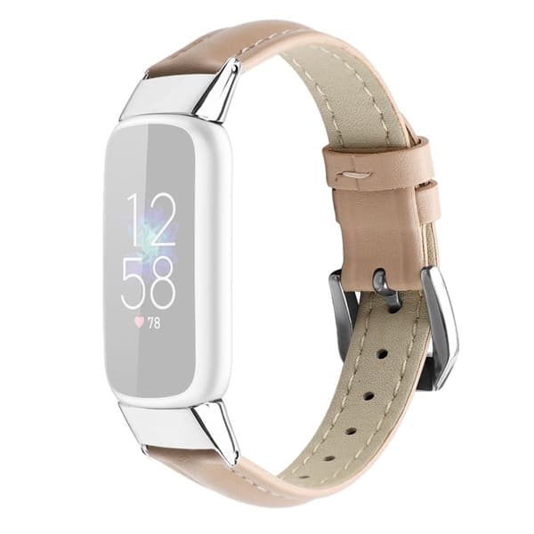Fitbit Luxe klockarmband i äkta läder - Rosa / Storlek: L
