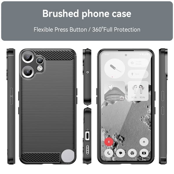 Carbon Flex Nothing CMF Phone 2 Pro deksel - Svart