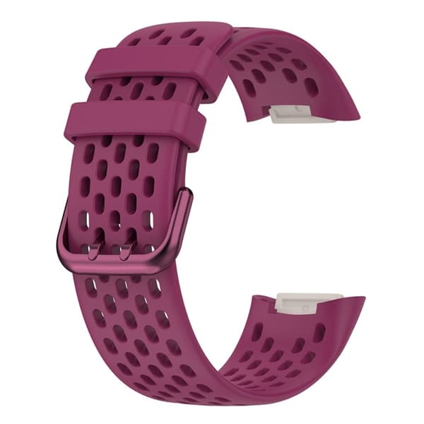 Fitbit Charge 5 pustende klokkerem i silikon - Vinrød
