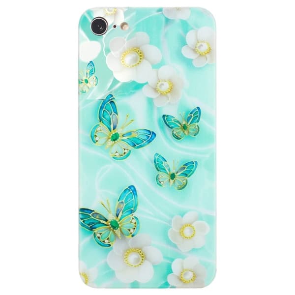 Deco iPhone 7 / iPhone SE (2022) / iPhone SE 2020 cover - Sommerfugl Og Blomst