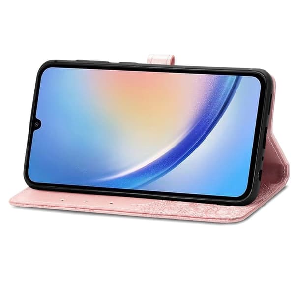 Mandala Samsung Galaxy A55 etui i lær - Rose Gull