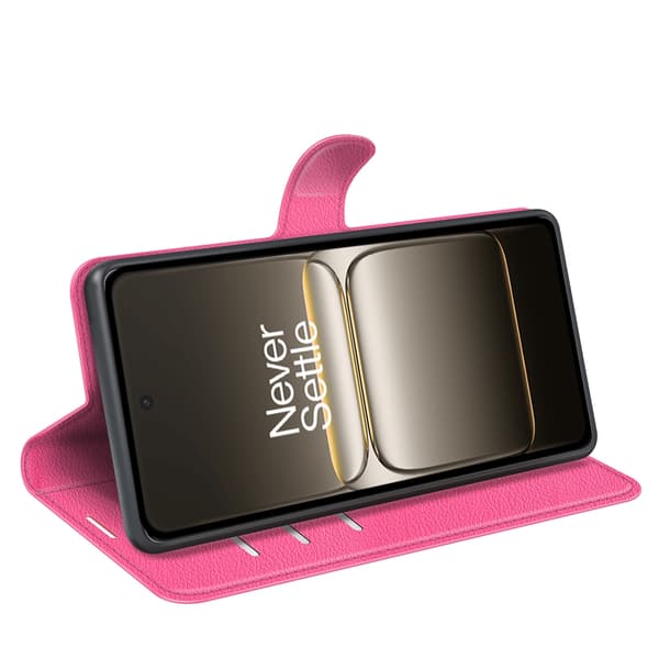 Klassisk OnePlus Nord 5 flip etui - Rosenrød