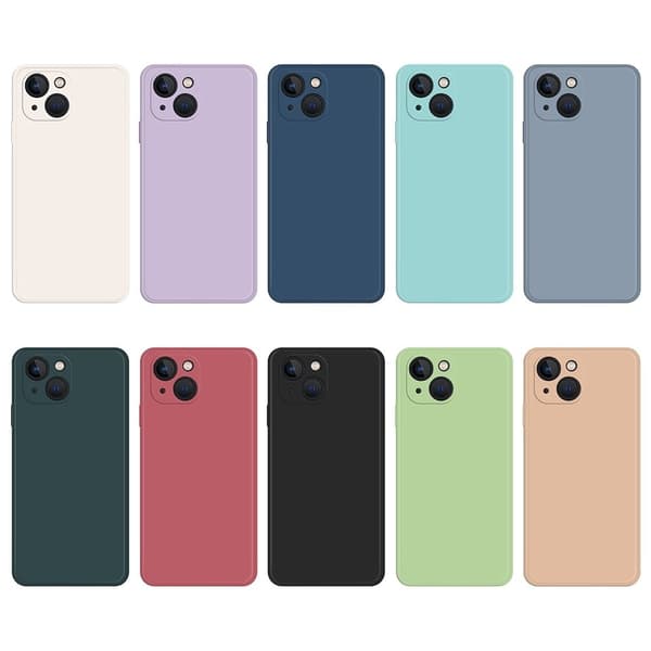 Skråt, gummicover cover til iPhone 13 Mini - Cyan