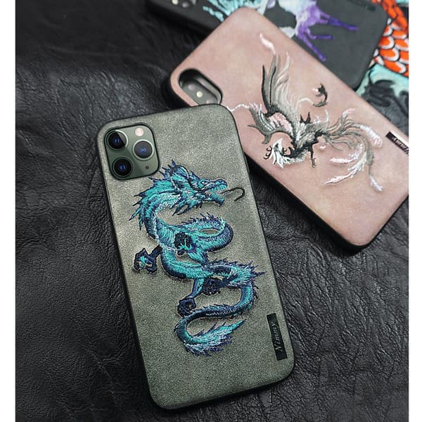 Nimmy Drage iPhone 11 Pro Max Deksel Brodert - Blå