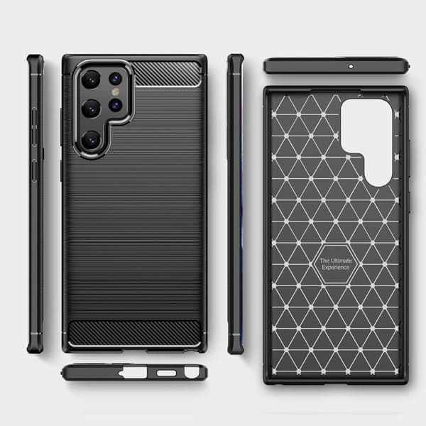 Carbon Flex Samsung Galaxy S22 Ultra skal - Blå