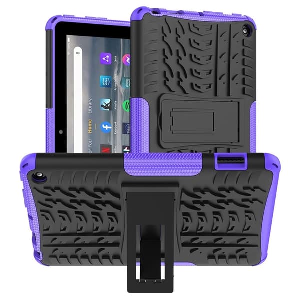 Dekkmønstret kickstand-etui for Amazon Fire 7 (2022) - Lilla