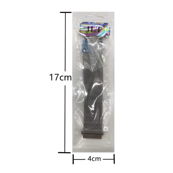 22mm Universal JLT milanese urrem i rustfrit stål - Sort