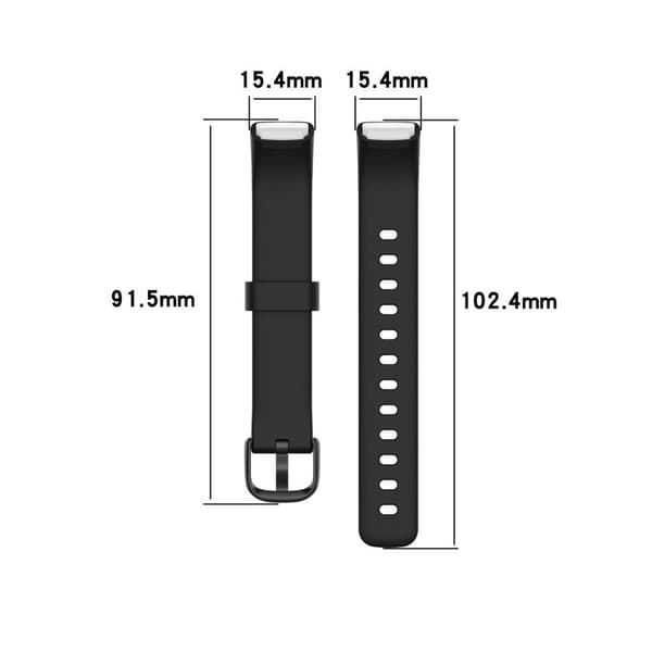 Fitbit Luxe ensfarvet silikoneurrem - Sort / Størrelse: S