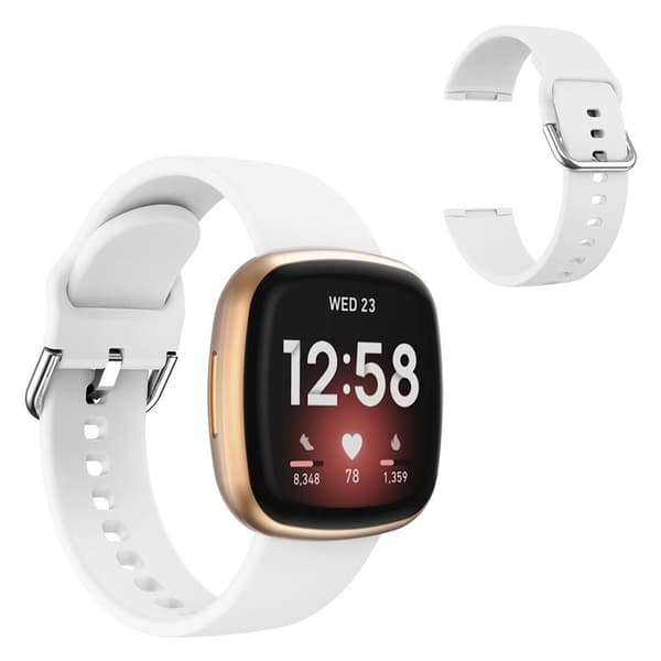 Fitbit Versa 3 simple silikone rem - hvid