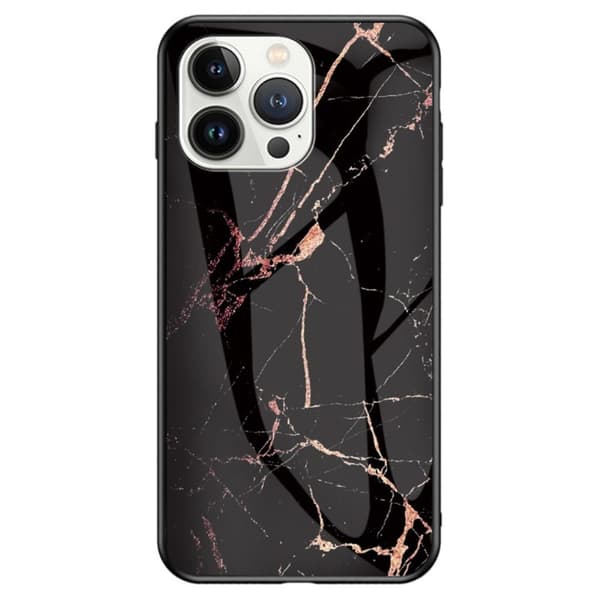 Fantasy Marmor iPhone 14 Pro Max skal - Guld Svart Marmor