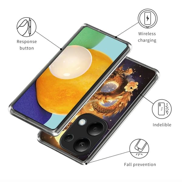 Vibe Xiaomi Redmi Note 13 Pro 4G deksel - Gull Drage