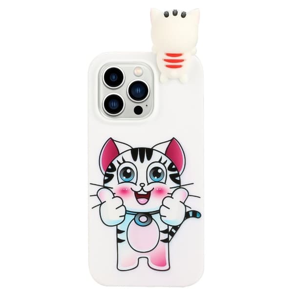 Cute 3d iPhone 14 Pro Suojakotelo - Kissa
