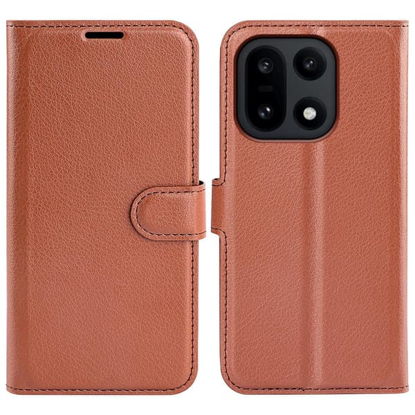Klassisk OnePlus 15 flip etui - Brun