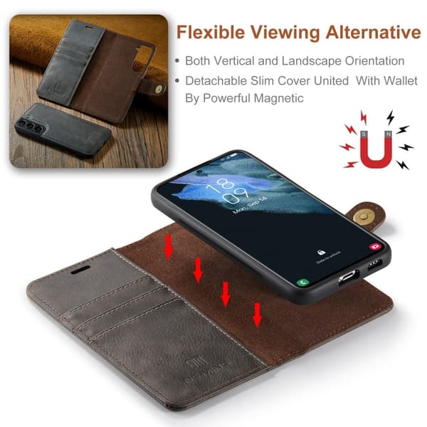 DG.Ming Samsung Galaxy S22 Plus 2-in-1 Pung Etui - Grå