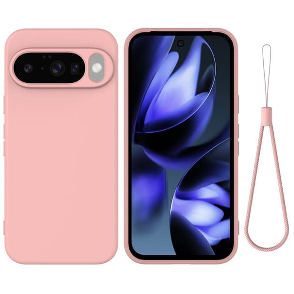 Matt flytende silikondeksel for Google Pixel 10 - Rosa
