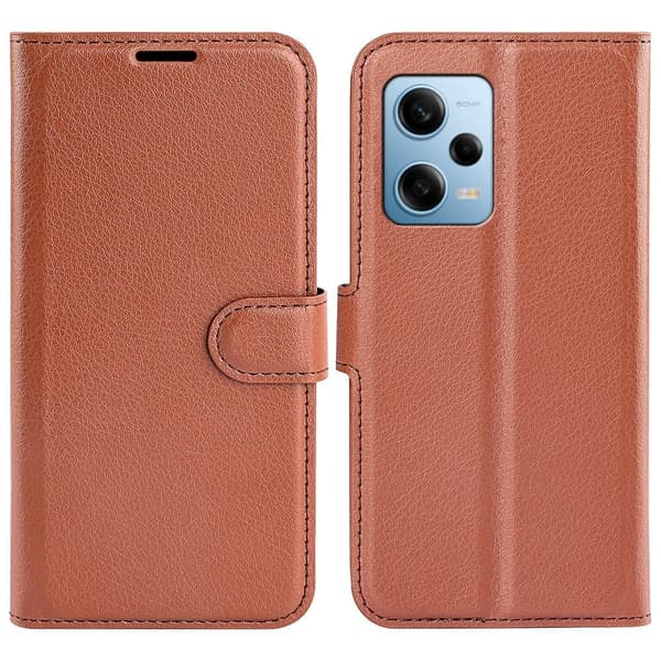 Klassisk Xiaomi Redmi Note 12 Pro Flip Etui - Brun