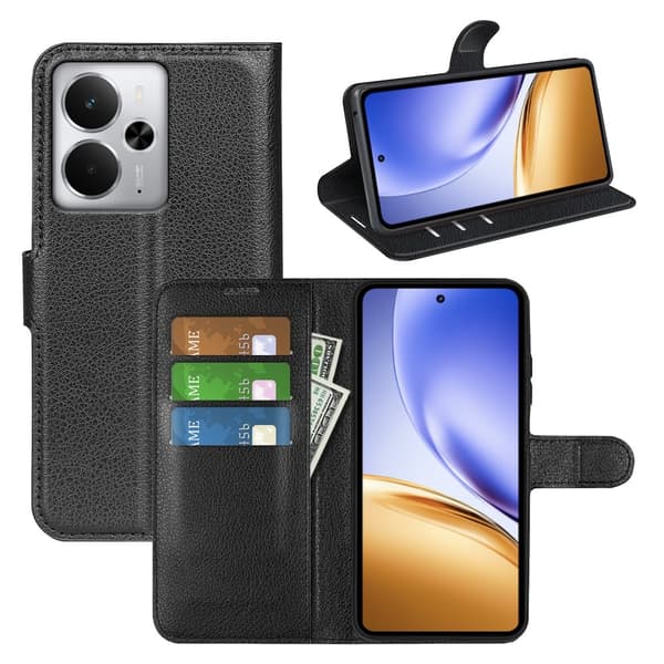 Klassisk Realme 14 5G flip etui - Sort