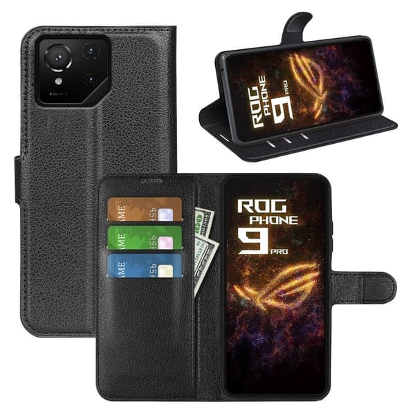 Klassisk Asus ROG Phone 9 Pro flip etui - Sort