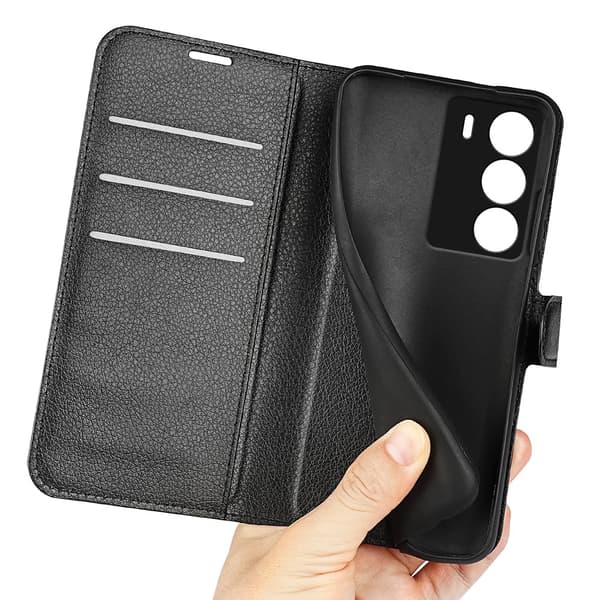 Klassisk Realme C71 4G flip etui - Sort