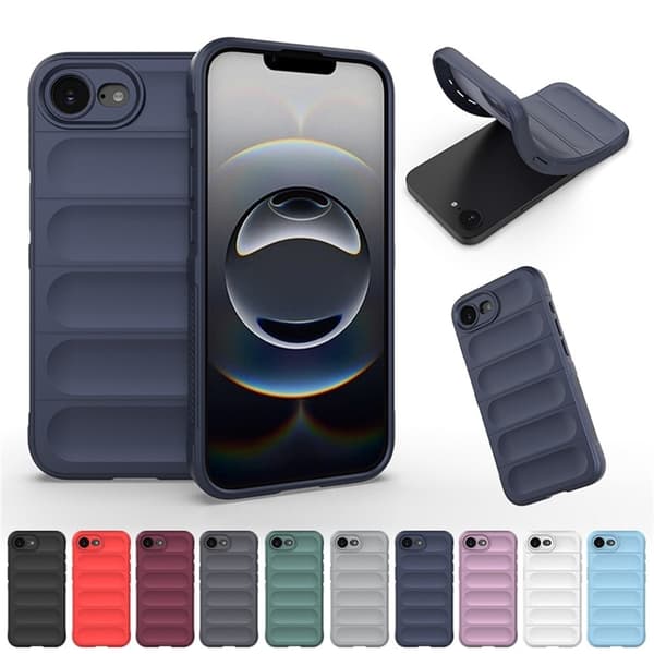 iPhone 16e Case Anti-Drop Soft Flexible Rugged telefonbagcover - Sort