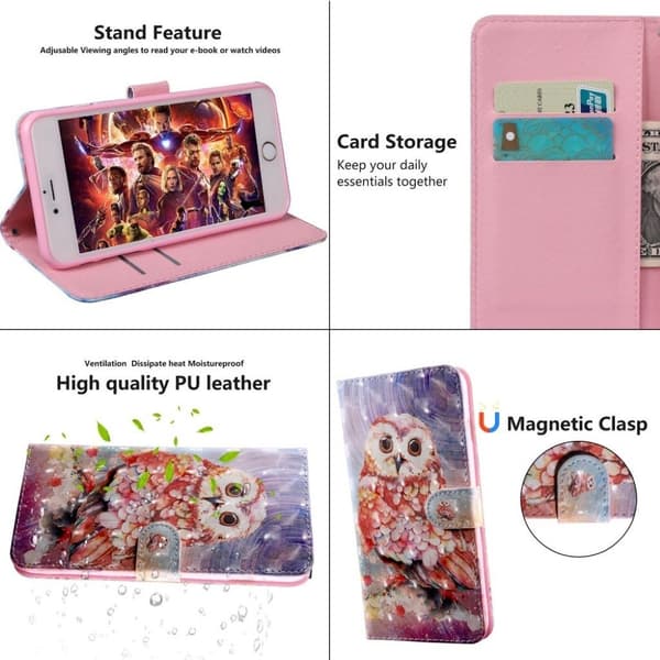 Sony Xperia 10 Plus Läderfodral med mönster - Uggla