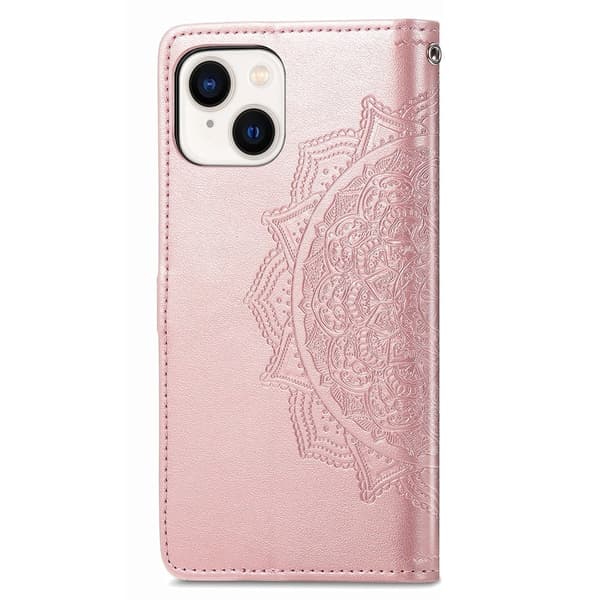 Mandala iPhone 15 Flippetui - Rose Gull