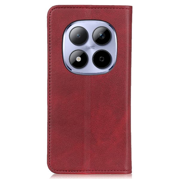 Xiaomi Redmi Note 15 Pro 4G flip etui i ægte læder med pung - Rød