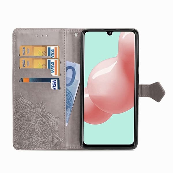 Mandala Samsung Galaxy A41 Flip etui - Grå