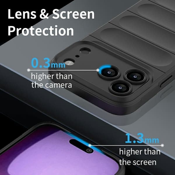 Blødt grebsformet iPhone 17 Pro cover - Sort