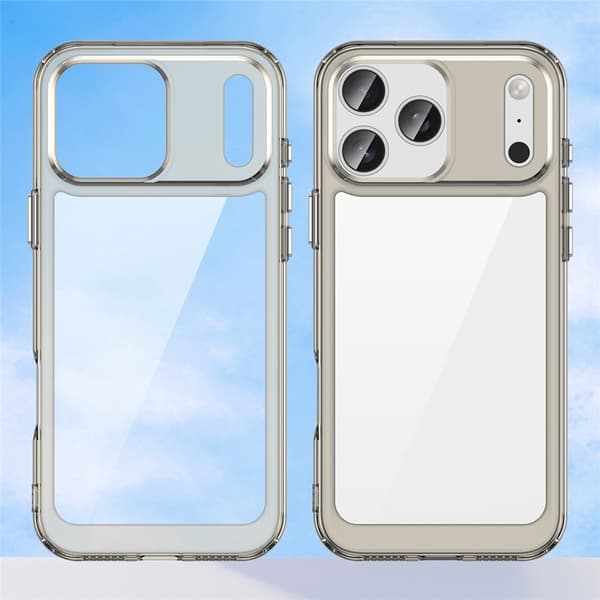 iPhone 17 Pro Max älykäs akryylikansi - Läpinäkyvä Harmaa
